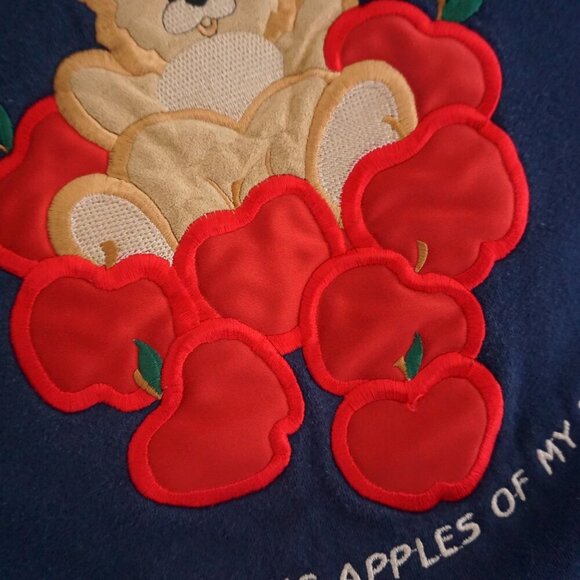 Vintage M&C Sportswear Navy Red Embroidered Grandma Teddy Bear Crew  Sweater M - Picture 11 of 11